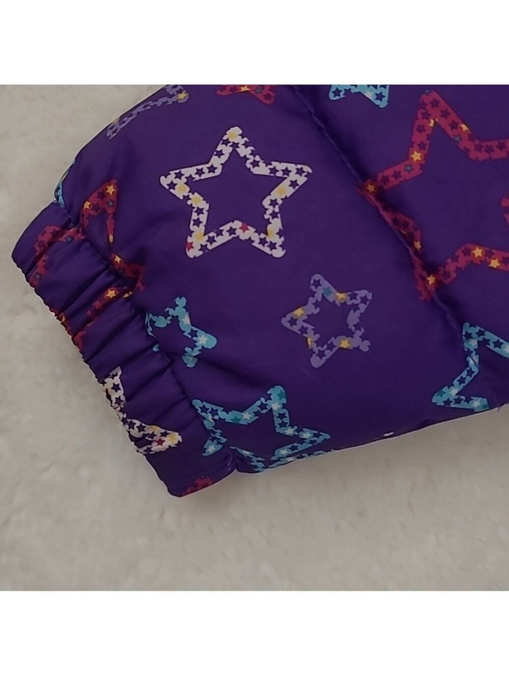 Faded Glory Toddler Purple Star Print Hooded Puffer Jacket 24 Months NWOT - Picture 8 of 13
